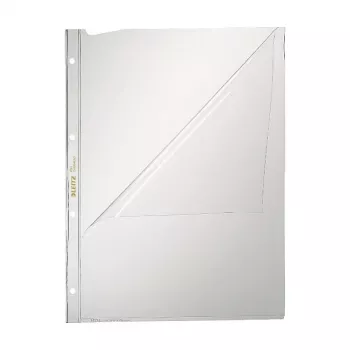 Leitz 4744-0000 funda de documentos A4 transparente de PVC, 2 perforaciones, pack de 50