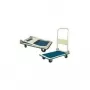 BRÜDER MANNESMANN Carro de plataforma 150 kg con 4 ruedas, asa plegable, alfombrilla antideslizante, azul/negro (096-T)