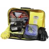 BRÜDER MANNESMANN Kit de emergencia y averías para automóvil con triángulo de advertencia, chaleco reflectante, botiquín de primeros auxilios, cable de remolque, cables de arranque, guantes de trabajo en bolsa de nailon amarillo neón (M01782)