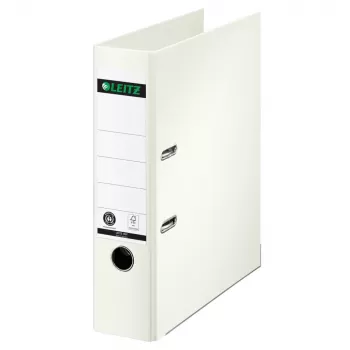 LEITZ Archivador de anillas 180° A4 80 mm blanco revestimiento de papel integral 1007-00-01