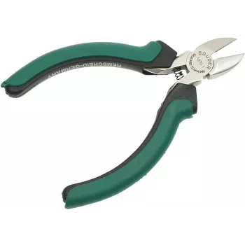 BRÜDER MANNESMANN GREEN LINE Alicate de corte lateral para electrónica 115 mm, acero para herramientas, verde/plata/negro 1070 1