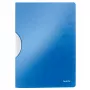 LEITZ WOW ColorClip A4 Pinza de encuadernación, azul metálico con superficie gofrada 3D, interior gris claro, capacidad 30 hojas 4185-00-36