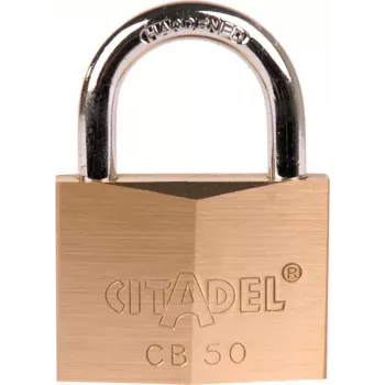 ABUS Candado de latón macizo 50 mm con arco de acero templado y 2 llaves 238390