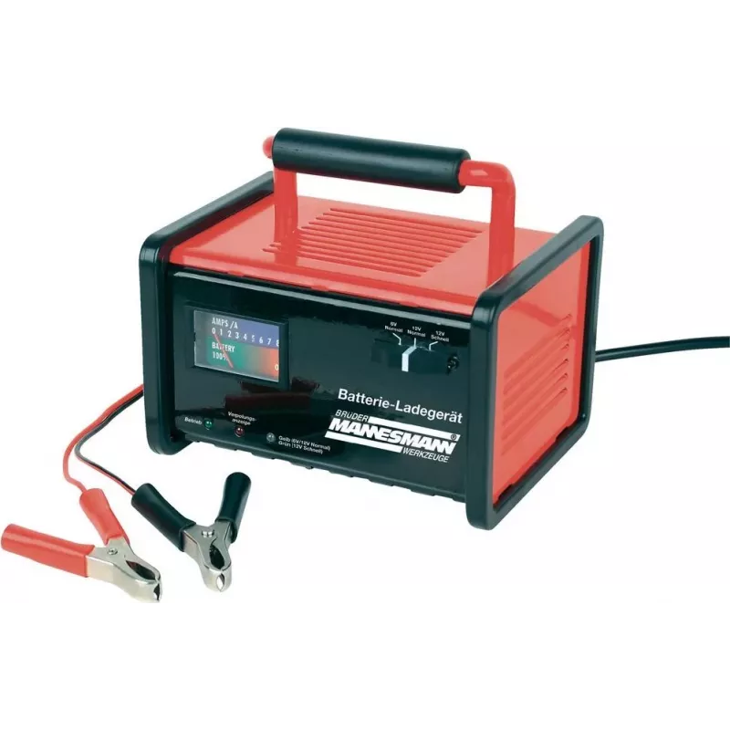 Brüder Mannesmann Cargador de batería de taller 6/12V, 2A/8A, batería de plomo (M12720)