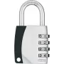 ABUS 155/40 Candado de combinación 4 dígitos ajustable, cuerpo de aluminio, arco de acero templado, plata ABVS30890