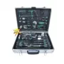 Brüder Mannesmann Set de herramientas de 124 piezas en maletín de aluminio, acero cromo-vanadio, accionamiento 1/4 pulgadas y 1/2 pulgadas 29072
