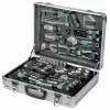 Brüder Mannesmann Set de herramientas de 124 piezas en maletín de aluminio, acero cromo-vanadio, accionamiento 1/4 pulgadas y 1/2 pulgadas 29072