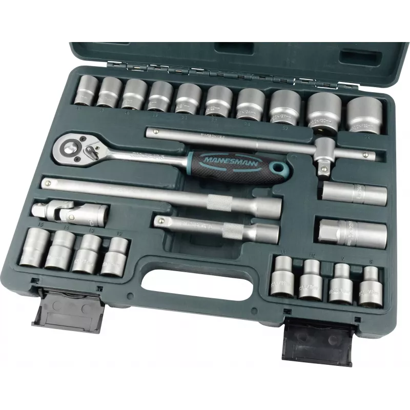 Brüder Mannesmann Juego de vasos de 25 piezas accionamiento 1/4 pulgadas M29080