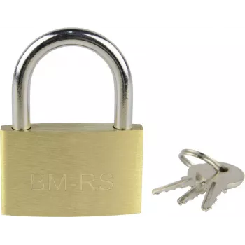 Brüder Mannesmann Candado de latón macizo de 38 mm con llave M413-40 oro-amarillo
