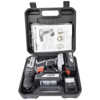BRÜDER MANNESMANN M17690 Atornillador-taladro a batería 20V con 2 baterías de litio de 1,5 Ah, 35 Nm, 0-1500 rpm, portabrocas de sujeción rápida, luz LED, Softgrip, maletín