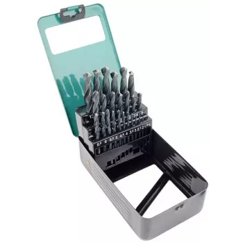 Brüder Mannesmann M54341 Set de 25 brocas helicoidales HSS, 1-13 mm en maletín metálico