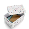 Zeller Dots Caja de almacenamiento blanca con puntos 25 x 35 x 20 cm 14475