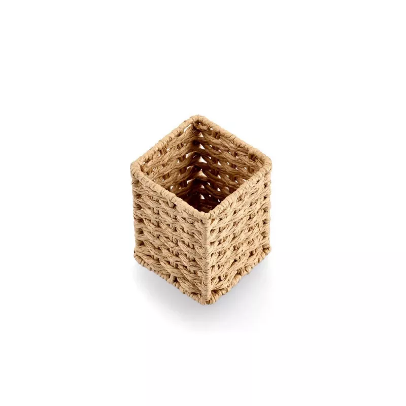 Zeller portalápices de trenza de papel natural 8 x 8 x 10,7 cm (15210)