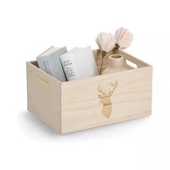 Zeller caja de almacenaje ciervo natural 35 x 25 x 18 cm 15222