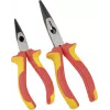 BRÜDER MANNESMANN Alicate de puntas VDE 160 mm, aislado 1000V, alicate de puntas largas para trabajos en piezas con tensión, rojo/amarillo 10603