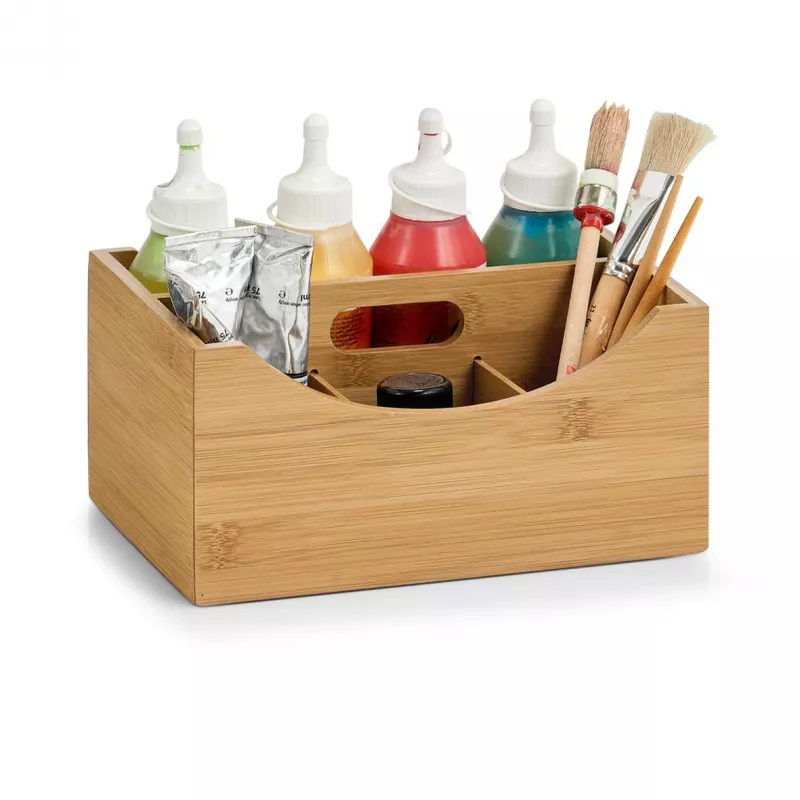 Zeller Caja de almacenamiento Natural 25 x 18 x 12 cm bambú 13336