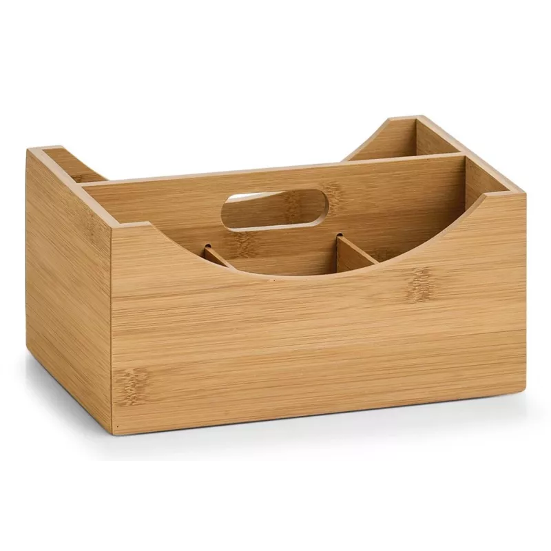 Zeller Caja de almacenamiento Natural 25 x 18 x 12 cm bambú 13336