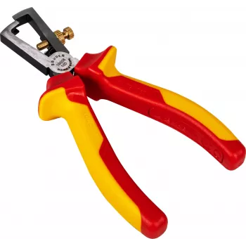 BRÜDER MANNESMANN Alicates pelacables VDE 160 mm, aislados 1000V, cromo-vanadio, rojo/amarillo 10608