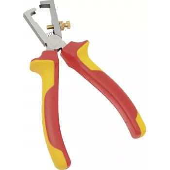 BRÜDER MANNESMANN Alicates pelacables VDE 160 mm, aislados 1000V, cromo-vanadio, rojo/amarillo 10608