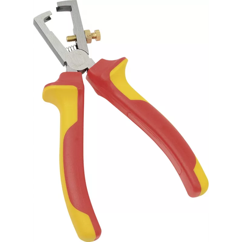 BRÜDER MANNESMANN Alicates pelacables VDE 160 mm, aislados 1000V, cromo-vanadio, rojo/amarillo 10608