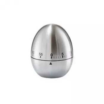 ZELLER Temporizador de huevos de acero inoxidable 60 minutos temporizador de cocina mecánico, plateado 27245