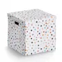 Zeller Caja de almacenamiento Dots de lunares blancos 33,5 x 33 x 32 cm 14476