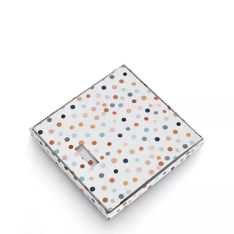 Zeller Caja de almacenamiento Dots de lunares blancos 33,5 x 33 x 32 cm 14476