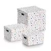 Zeller Caja de almacenamiento Dots de lunares blancos 33,5 x 33 x 32 cm 14476