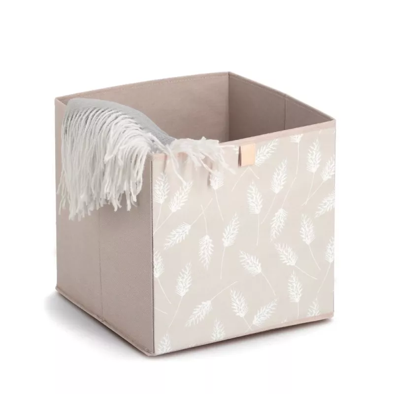 Zeller Caja de almacenamiento Pampasgras beige 32 x 32 x 32 cm 14538