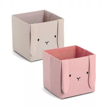 Zeller Caja de almacenamiento Hase rosa antiguo 28 x 28 x 28 cm 14493