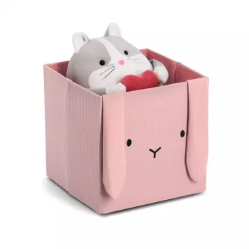 Zeller Caja de almacenamiento Hase rosa antiguo 28 x 28 x 28 cm 14493