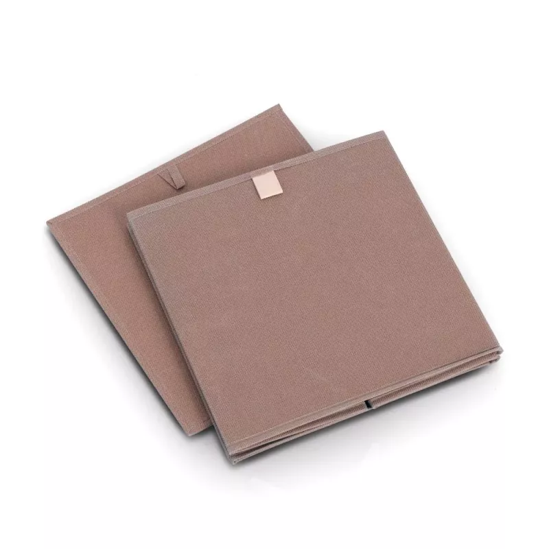 Zeller Caja de almacenamiento cúbica Mocca 32 x 32 x 32 cm con tapa y asa 14541
