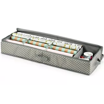 Zeller Organizador de papel de regalo gris/blanco 90 x 30 x 12 cm (14665)