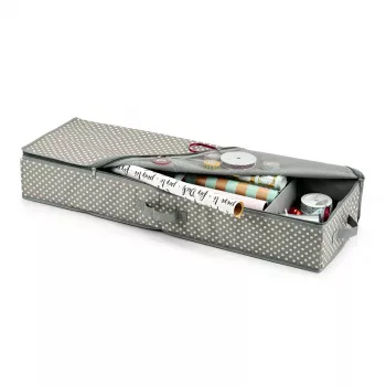 Zeller Organizador de papel de regalo gris/blanco 90 x 30 x 12 cm (14665)