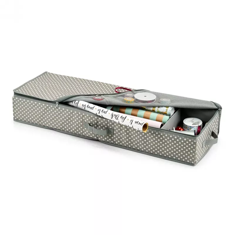 Zeller Organizador de papel de regalo gris/blanco 90 x 30 x 12 cm (14665)