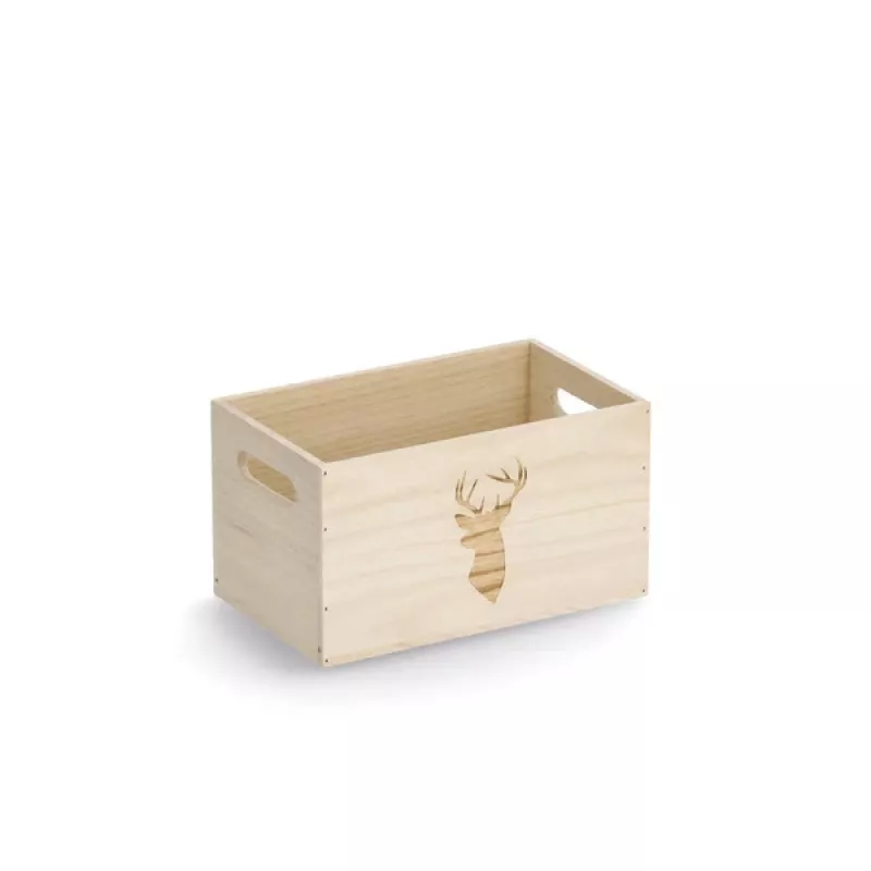 Zeller Caja de almacenamiento Hirsch natural 25 x 15 x 14 cm (15220)