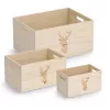 Zeller Caja de almacenamiento Hirsch natural 25 x 15 x 14 cm (15220)