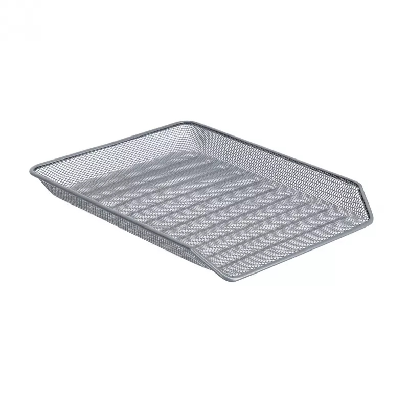 ZELLER MESHLINE Bandeja de documentos A4 de aluminio de 3 niveles, plateado 17701