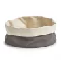Zeller cesta de pan 18006 – cesta de tela plegable con marco metálico, gris, 20 x 20 x 7 cm