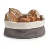Zeller cesta de pan 18006 – cesta de tela plegable con marco metálico, gris, 20 x 20 x 7 cm