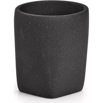 Zeller Present Dark Stone portacepillos de dientes de pie negro (18892)