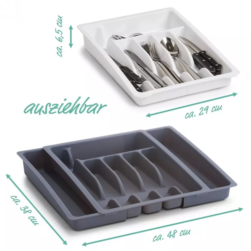Zeller 24887 Cubertero, plástico, gris