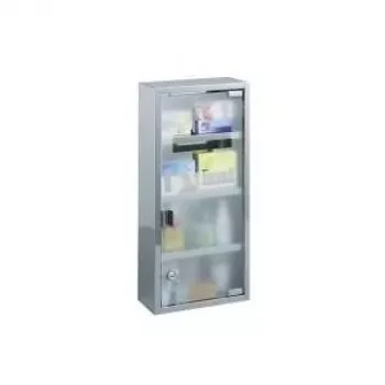 ZELLER botiquín 57x27x12 cm acero inoxidable, con cierre, 2 estantes, montaje en pared (99193)