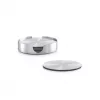 Zeller Present set de posavasos de acero inoxidable, plateado, 7 piezas, 10 cm 27239
