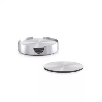 Zeller Present set de posavasos de acero inoxidable, plateado, 7 piezas, 10 cm 27239