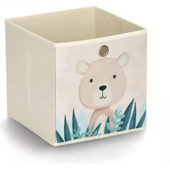 Zeller Present 14479 Cesta de almacenaje de juguetes exenta Cubo Beige Multicolor