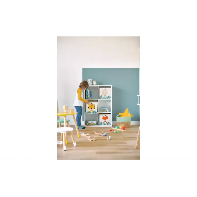 Zeller Present 14479 Cesta de almacenaje de juguetes exenta Cubo Beige Multicolor