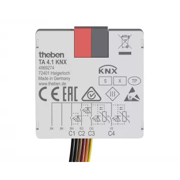 Theben KNX Interfaz de pulsador entrada binaria 4 canales TA 4.1 KNX (4969274)