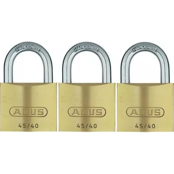 ABUS 82 Series Set de candados de latón, apertura con la misma llave, carcasa de 45 mm, pack de 3 11825 8