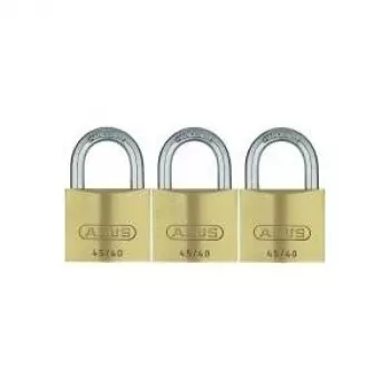 ABUS 82 Series Set de candados de latón, apertura con la misma llave, carcasa de 45 mm, pack de 3 11825 8